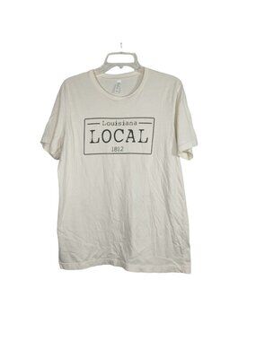 Unbranded Tan Beige Louisiana Local Graphic T-Shirt Women Size L Crewneck FLAW